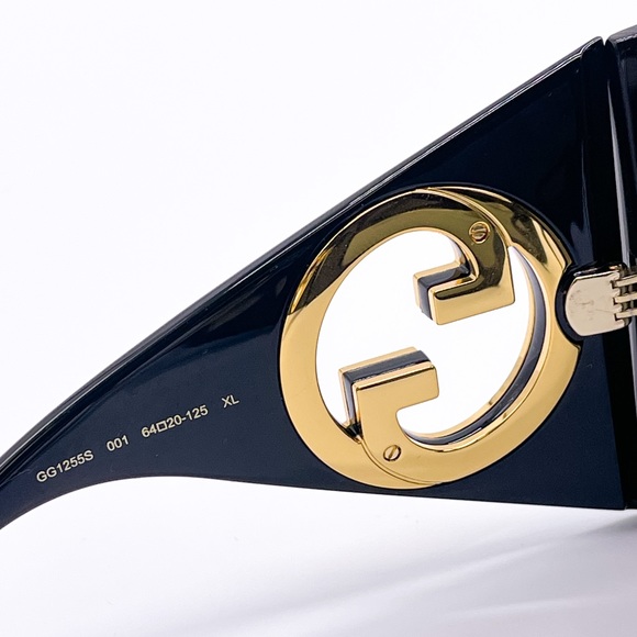 NEW GUCCI OVERSIZED BLACK WOMEN SUNGLASSES GUCCI GG1255S 001 NEW GUCCI EYEWEAR - Picture 11 of 12